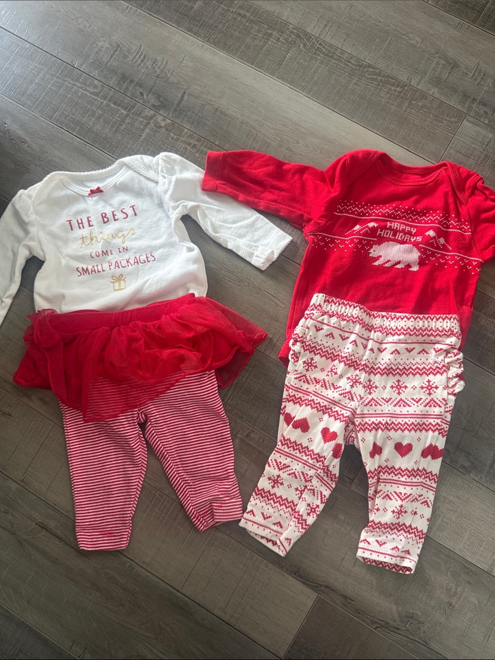 Carter's Red and White Baby Holiday Matching Set - 2pc